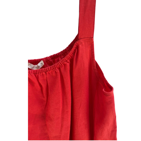 $238  EILEEN FISHER Organic Linen Midi Cami Dress Sundress | Sz L, Flame Red - Picture 14 of 14
